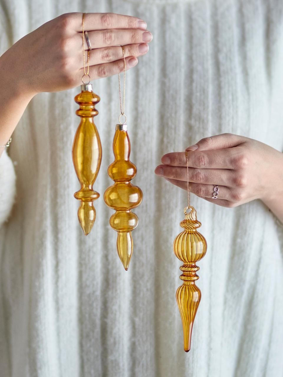 Glasornament-Guld/Set om 3